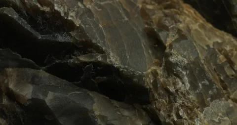 Close-Up of Layered Quartzite Rock Surface with Natural Textures Stock Footage 291942376