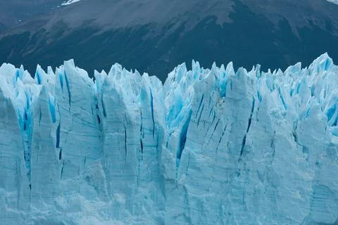 Close-up of layers of ice of the Perito Moreno Glacier Stock Photos