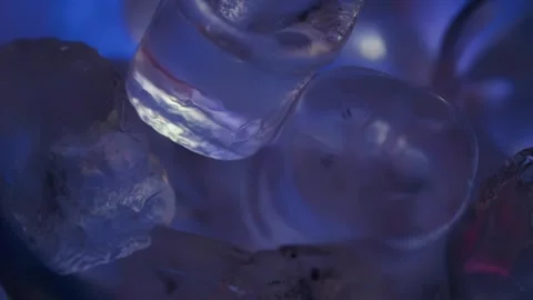 Close-up of lda, ice in a bucket, ice at a party, ice for cocktails Stock Footage 260898678
