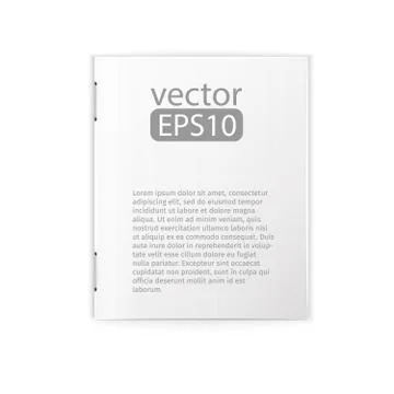 Close up of a leaflet blank white paper Stock Illustration