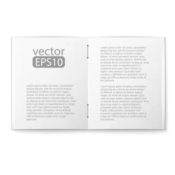 Close up of a leaflet blank white paper on white background Stock Illustration