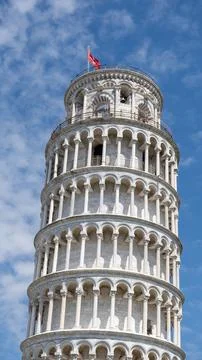 Close-up of the Leaning Tower of Pisa Architecture Stock Photos