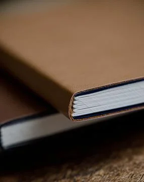 Close up of a leather bound book Stock Photos