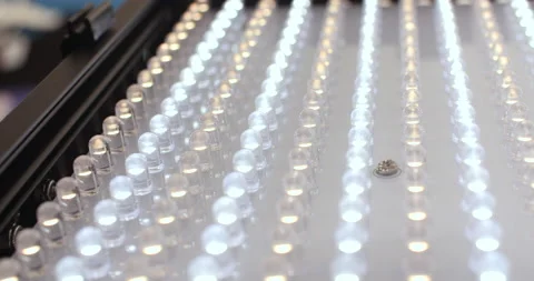 Close up of LED panel lights on Stock Footage 133472415