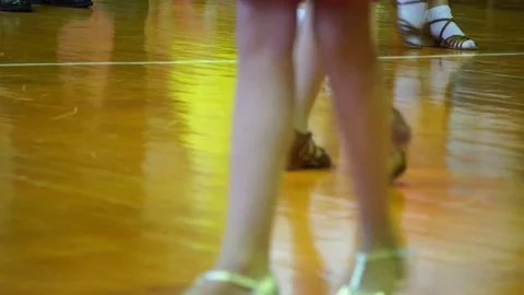 Close-up of legs dancing couples in ballroom Stock Footage 70267689
