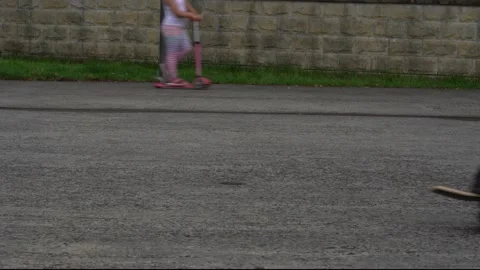 Close up legs walking on beach side - barefoot - sport shoes - dogs Video stock 197446724