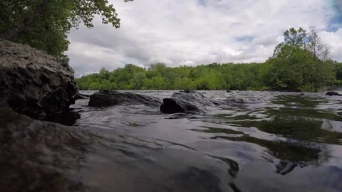 Close Up Lehigh Riverbank Stock Footage 76089507