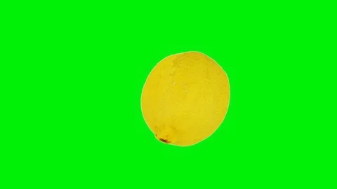 Close up of lemon rotating seamless loop against Green Screen Stock Footage 108900831