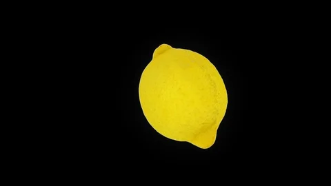 Close up of lemon rotating seamless loop against black Stock-Footage 111392104