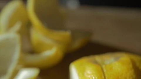 Close up lemon skins Stock Footage 73573660