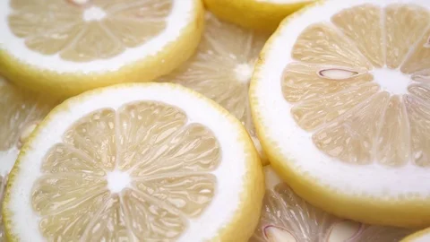 Close up Lemon Slices Video stock 97291997