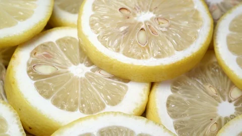 Close up Lemon Slices Video stock 97292130