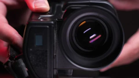 Close-up of the lens of an old vhs camera Stock Footage 237525309