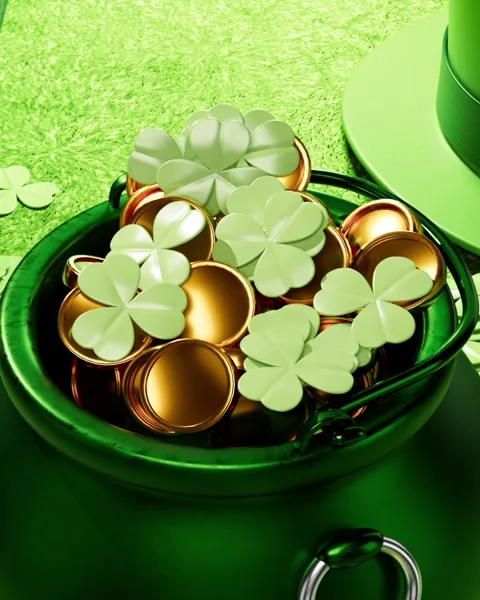 Close-up of leprechaun treasure pot	 Vídeos de archivo 329054912