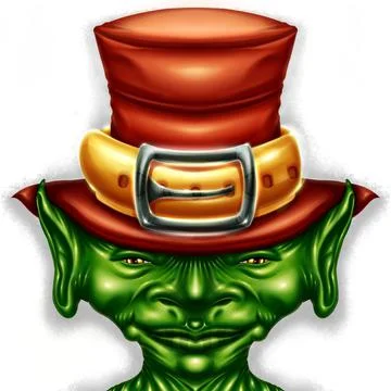 Close-up of a leprechaun's face with his hat Illustrazione stock