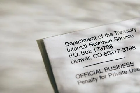 Close-up of letter from IRS Stock Photos