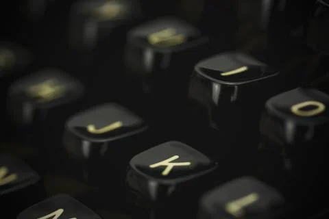 Close up of lettered keys on an old typewriter. Vintage filter applied. Stock Photos