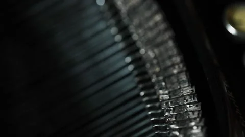 Close up of the letters on cyrillic old typewriter. Stock Footage 218287348