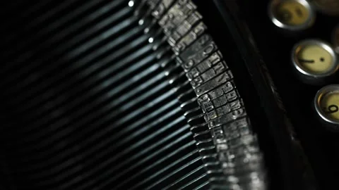 Close up of the letters on cyrillic old typewriter. Stock Footage 218287563