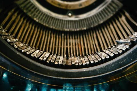 Close up of the letters row on an old typewriter. Close up of the letters ... Stock Photos
