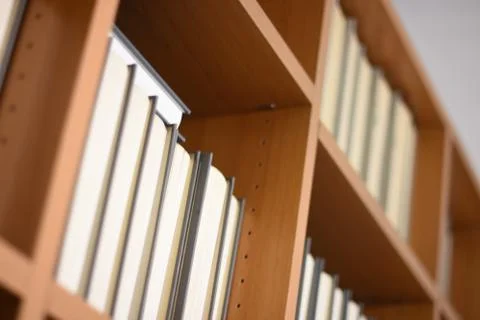 Close up on library. Office. Stock Photos