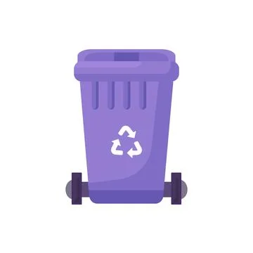 Close Lid Electronic Waste Trash Can Stock-Illustration