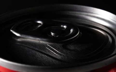 Close up lid of soft drinks can and dark light Stock Photos
