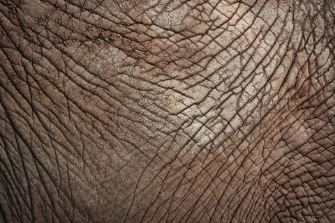 Close-up of light brown elephant hide skin texture - perfect for abstract p.. Stock Photos