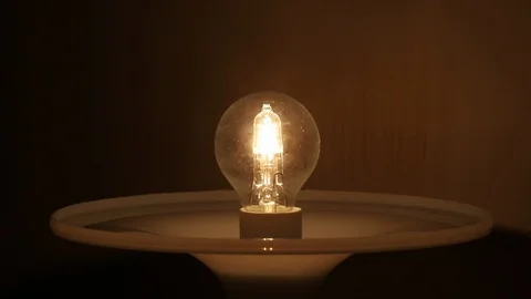 Close Up Light Bulb Blinking In Dark Stock Footage 116623899