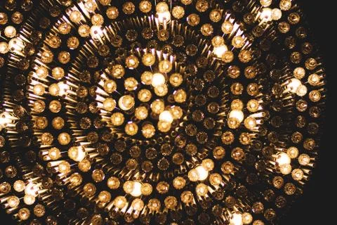 Close up of light bulb turn on in socket 스톡 사진