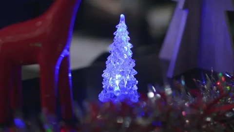 Close up of a light up christmas tree used for decorating at Holiday time. Stock Footage 138109131