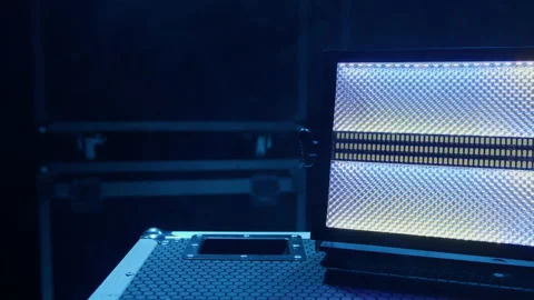 Close-up of a light concert device changing the light Stock Footage 194440075