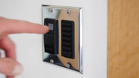 Close up of light control pad, black, keyboard in contemporary home. Stock Footage 98013906