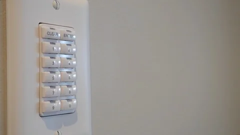 Close up of light control pad, keyboard in contemporary home. Stock Footage 98013911