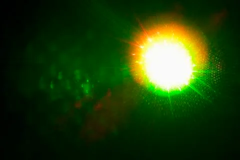 Close up of light flash inside a snow globe Foto stock