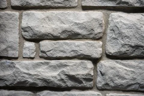 Close-Up of Light Gray Limestone Wall Texture with Rustic Stone Masonry Stock Photos