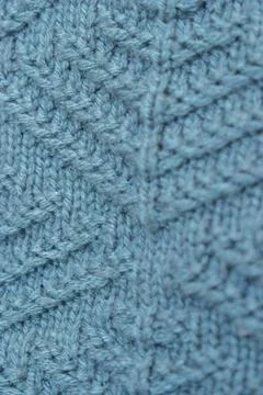 Close Up Of Light Green Knitted Wool Texture Background Stock Photos