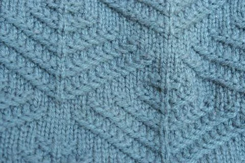 Close Up Of Light Green Knitted Wool Texture Background Foto stock