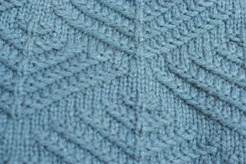 Close Up Of Light Green Knitted Wool Texture Background Stock Photos