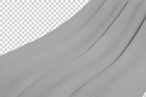 Close-up of a light grey, subtly textured fabric draped Stock Illustration