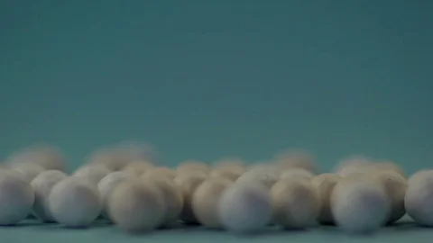 Close-up of light meteorites on a blue background. Stock Footage 77549380