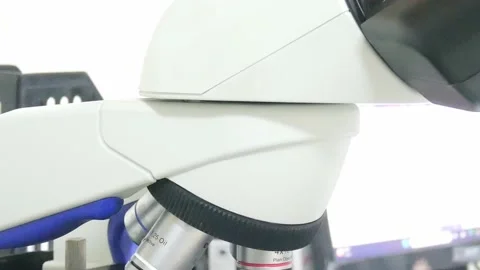Close up light microscope footage Stock Footage 238449569