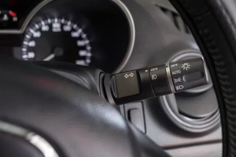 Close up light switch control in the car Stock Photos