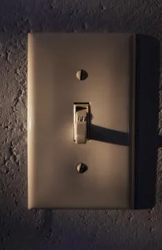 Close-up of light switch in off position Stock Photos