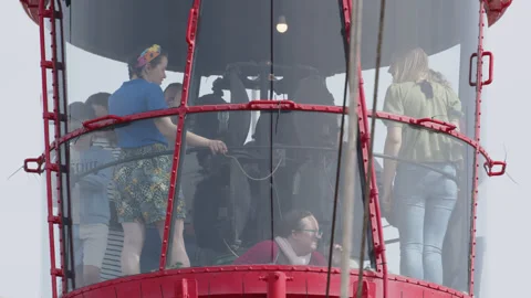 Close up of the light tower of Trinity lightship moored at Tollesbury Marina Stock Footage 273988809