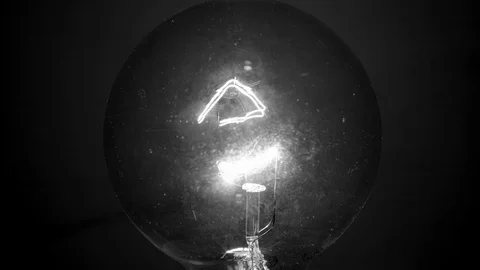Close up of a lightbulb. Black and White 4K. Stock Footage 100655859