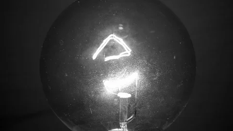 Close up of a lightbulb. Black and White 4K. Stock Footage 100656752