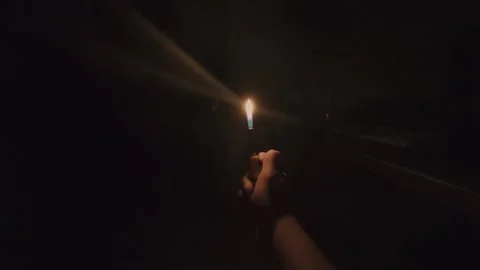 Close up lighter ignition. slow motion ignite fire of gas lighter in a dark Stock Footage 302997825