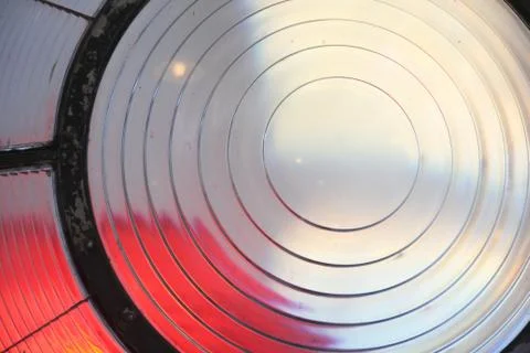 Close up of a lighthouse beacon Stock Photos