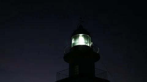 Close-up of lighthouse during night Stock Footage 107335672